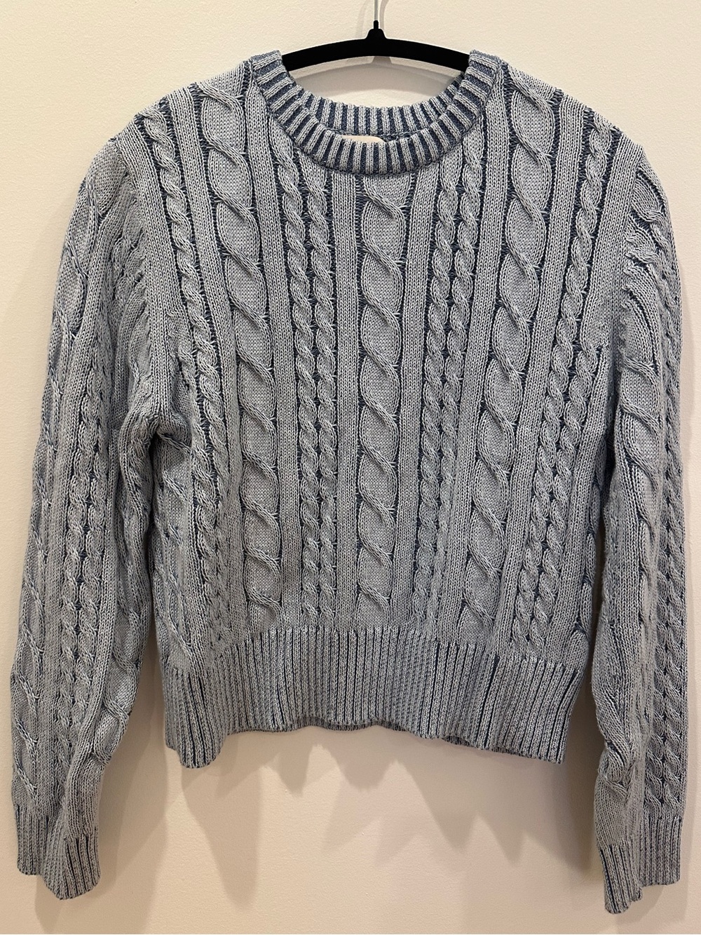 Universal Thread Light Blue Cable Knit Crewneck Sweater